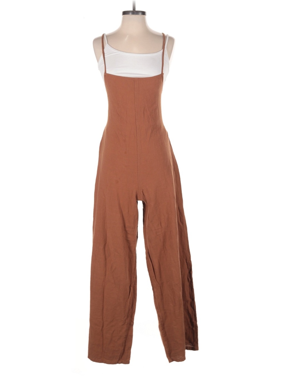 l*space Rust Brown Wide-Leg Spaghetti Strap Jumpsuit